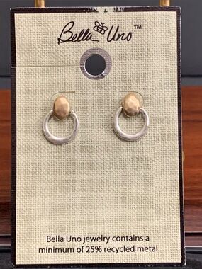 NWT Bella Uno two tone earrings